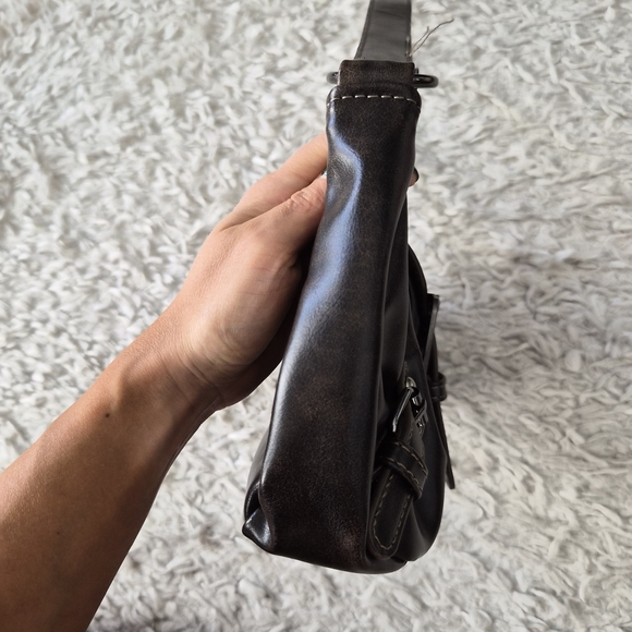 Shein Y2K Dark Brown Buckle Shoulder Bag – Goth Grunge Utility Aesthetic - Picture 9 of 16